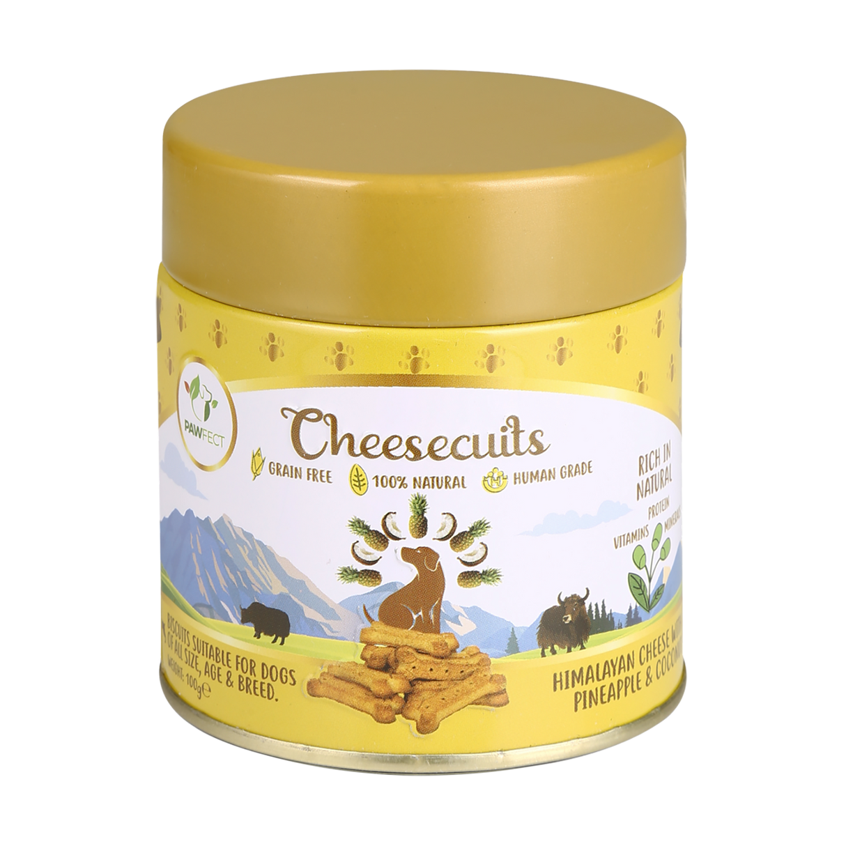 Pawfect Cheesy Dog Biscuits Pineapple & Coconut Cheesecuits 100g