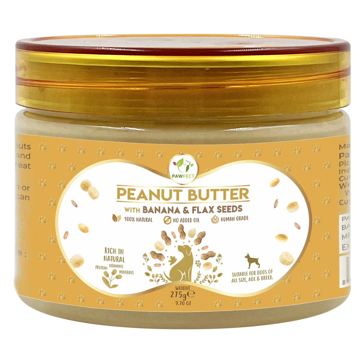 Pawfect Peanut Butter, Banana & Flaxseeds 275g