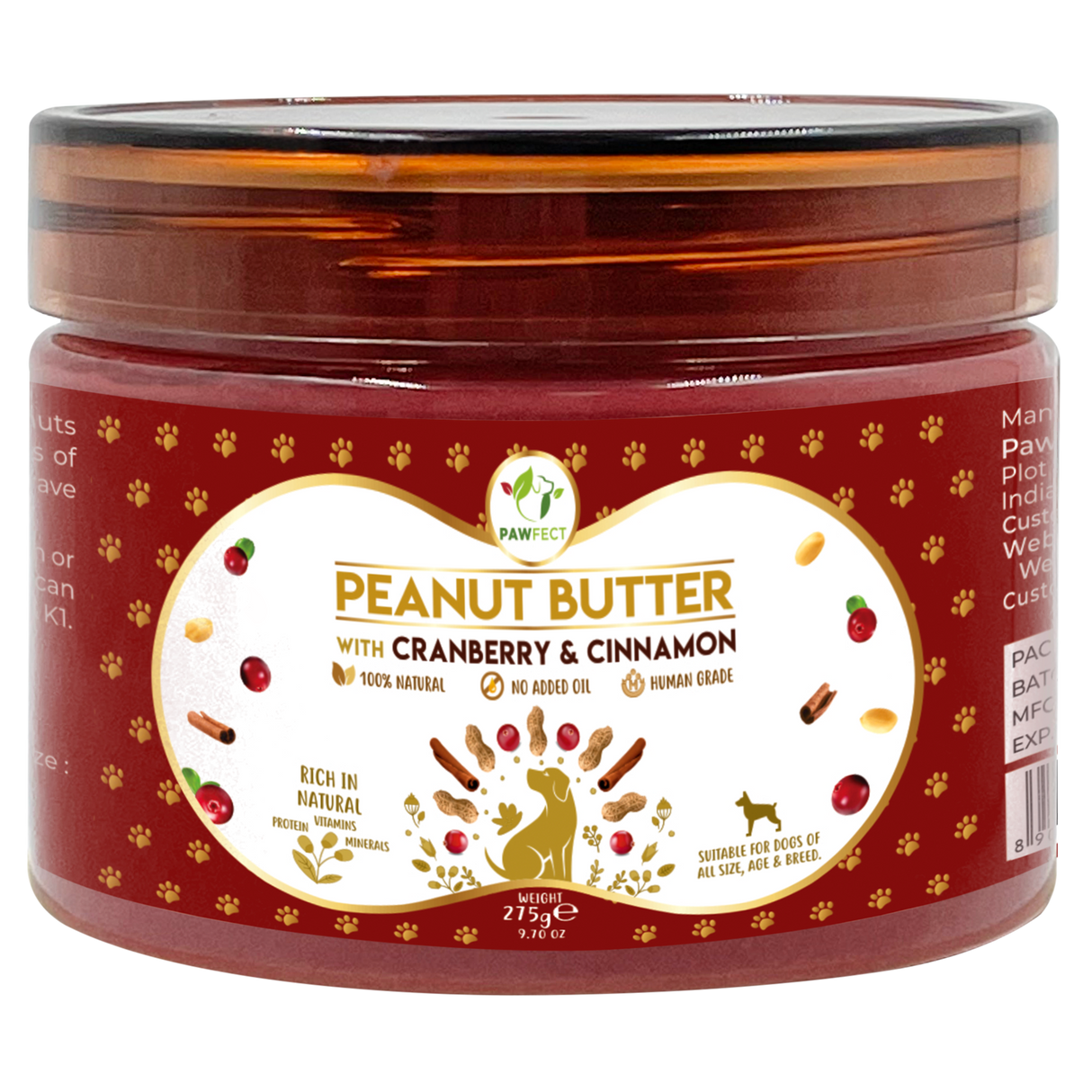 Pawfect Peanut Butter, Cranberry & Cinnamon 275g