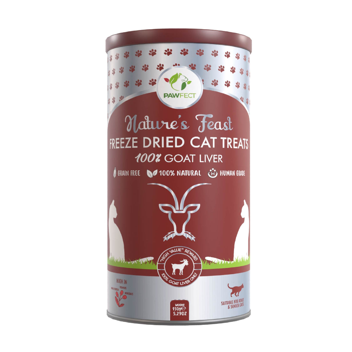 Pawfect Nature's Feast Freeze Dried Cat Treats Goat Liver 150g