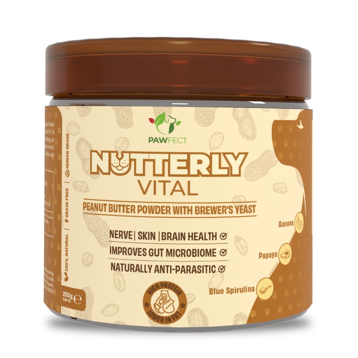 Pawfect Food Topper Nutterly Vital Peanut Butter Powder 250g