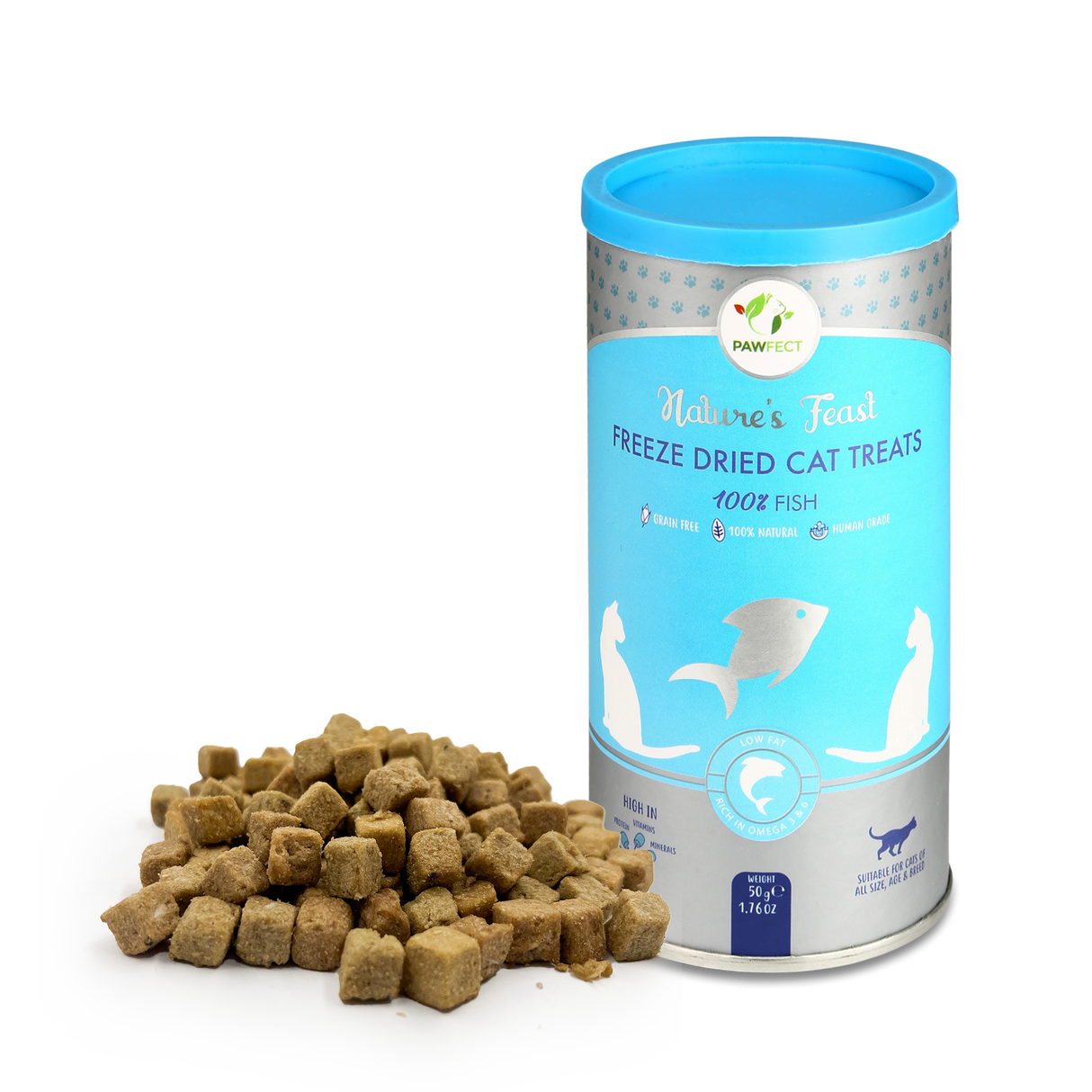 Pawfect Nature's Feast Freeze Dried Cat Treats Fish Meat 50g