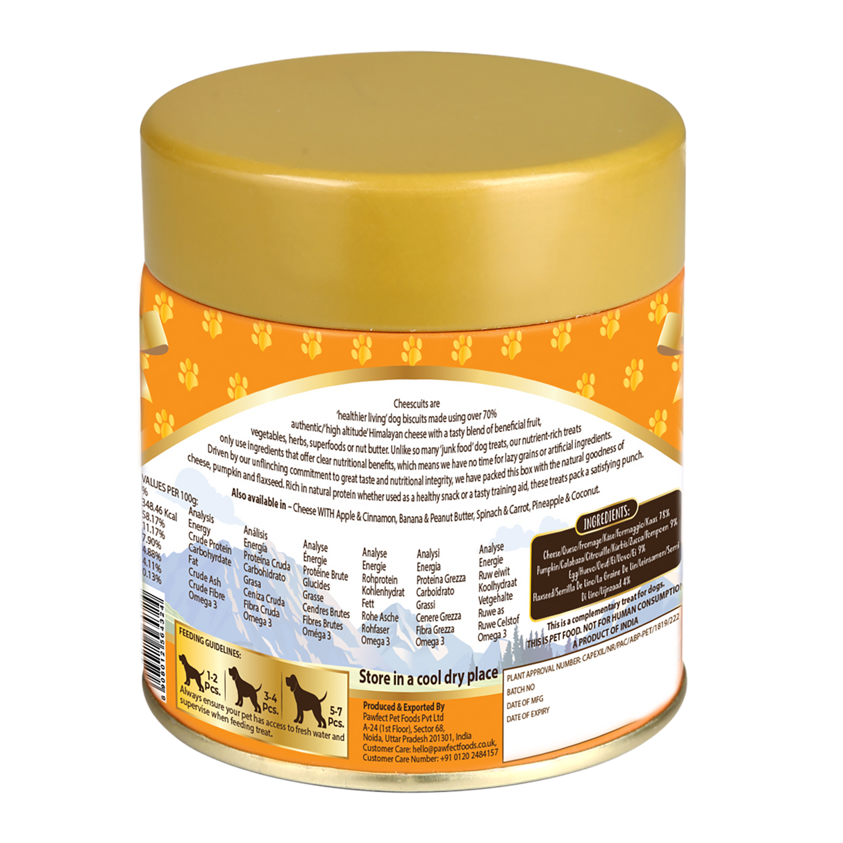 Pawfect Cheesy Dog Biscuits Pumpkin & Flaxseed Cheesecuits 100g