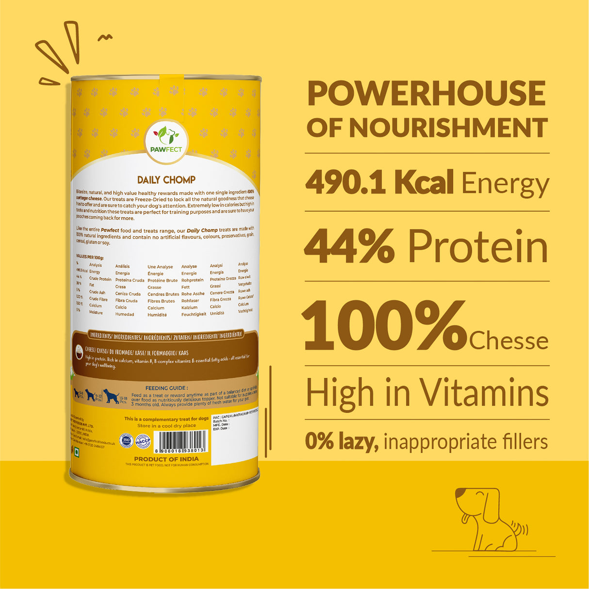 Pawfect Nature's Munch Freeze Dried Dog Treats Daily Chomp 75g