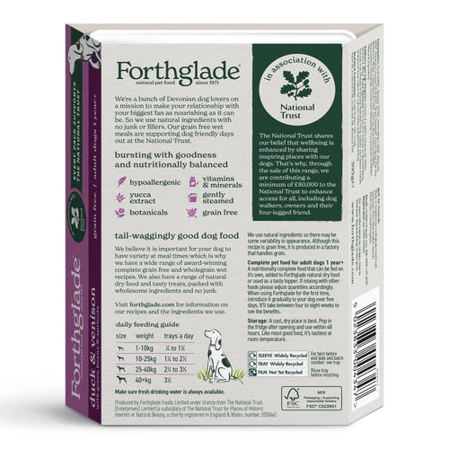 Forthglade Gourmet Adult Complete Grain Free Duck & Vension 395g