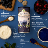 Pawfect Yogurt Melties Pre and Probiotic Dog Treats with Blueberry, Cranberry, Blue Spirulina & Mint 38g