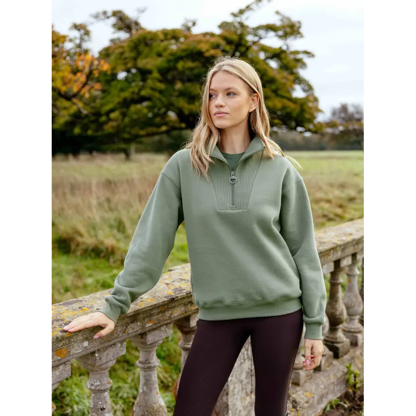 Le Mieux Keira Quarter Zip Sweat Rosemary