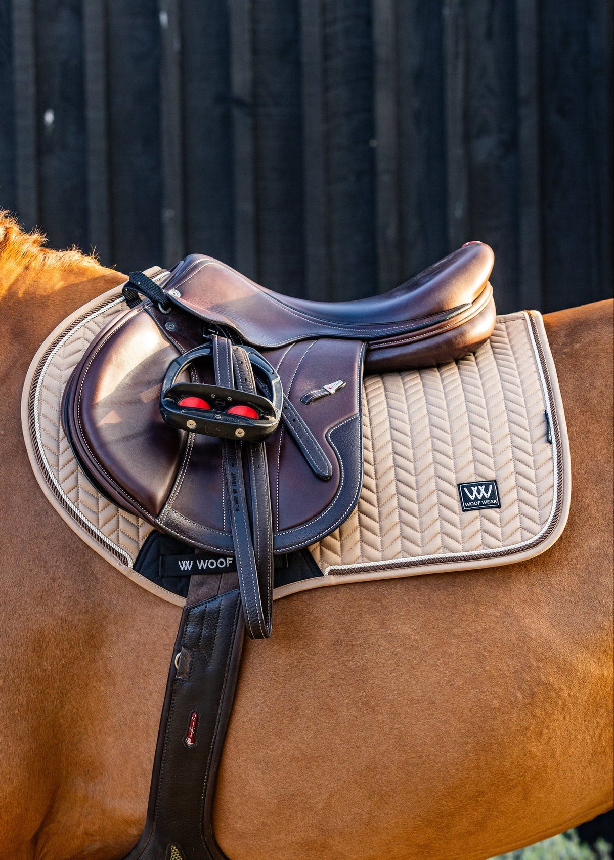 Woof Wear Herringbone Saddle Pad CC Caramel Full