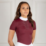 Coldstream Ladies Harthill Diamante Show Shirt Windsor Wine