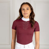 Coldstream Ladies Harthill Diamante Show Shirt Windsor Wine