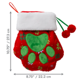 Kong Christmas Holiday Stocking Paw Red Lrge