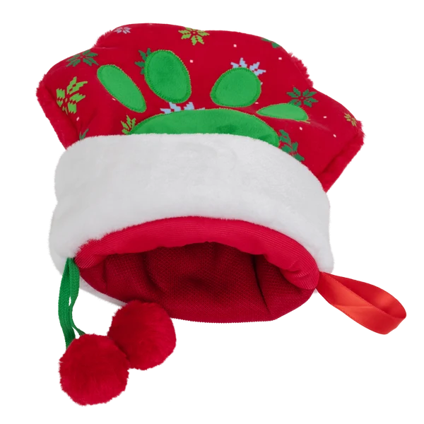 Kong Christmas Holiday Stocking Paw Red Lrge