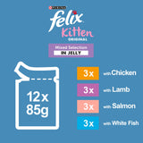 Felix Original Kitten Mixed Selection in Jelly Wet Cat Food 12x85g