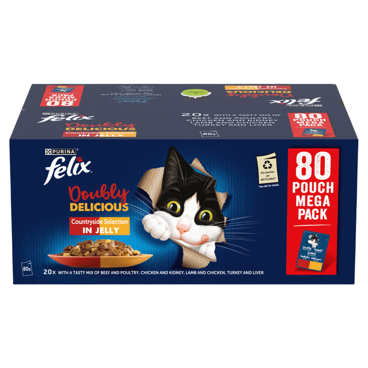 Felix Doubly Delicious Countryside Selection Wet Cat Food 80x85g