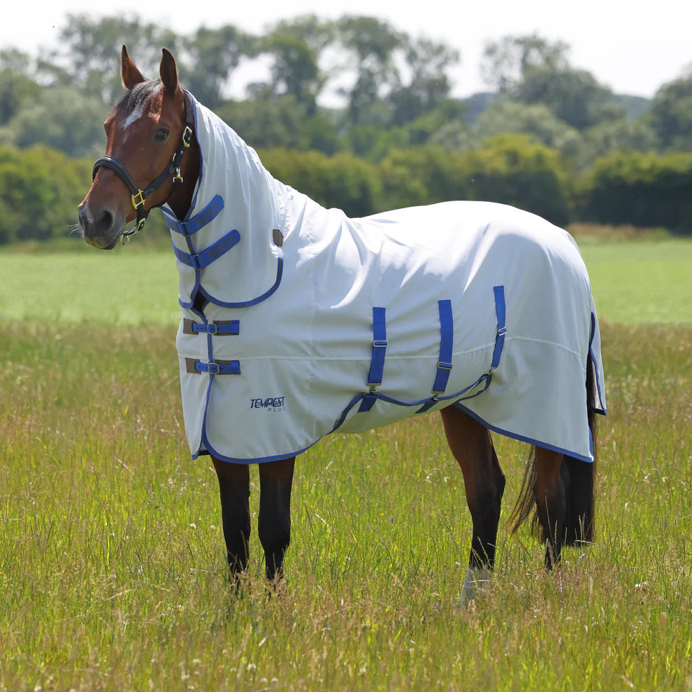 Shires Tempest Plus Sweet-itch Combo Rug White