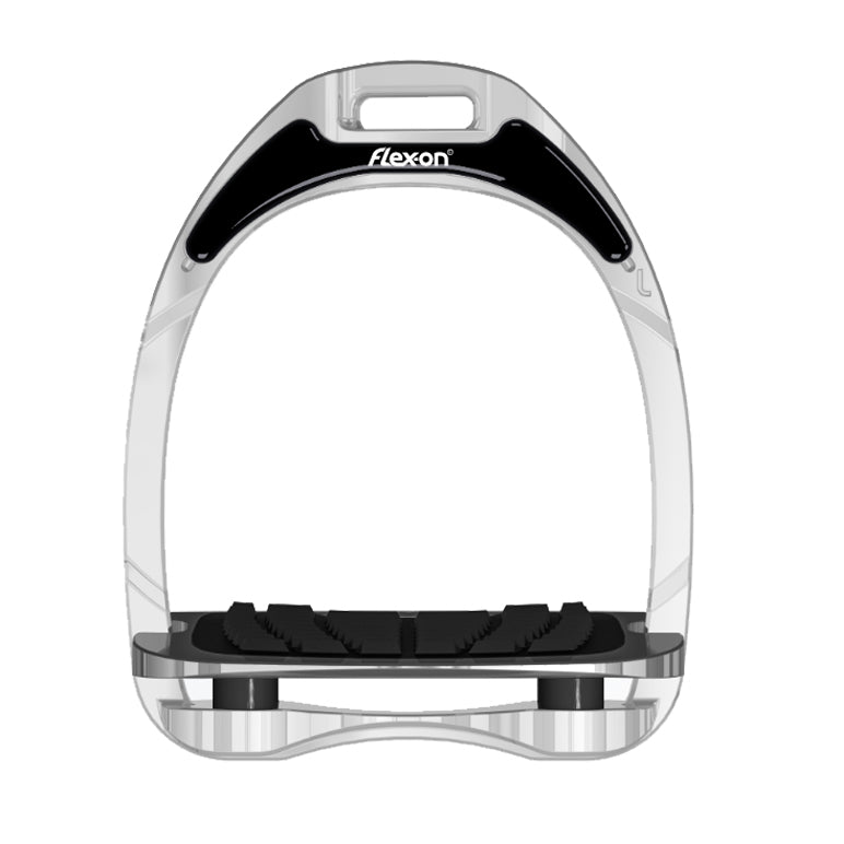Flex-on Aluminium Stirrups Aluminium/Black/Black Inclined Grip