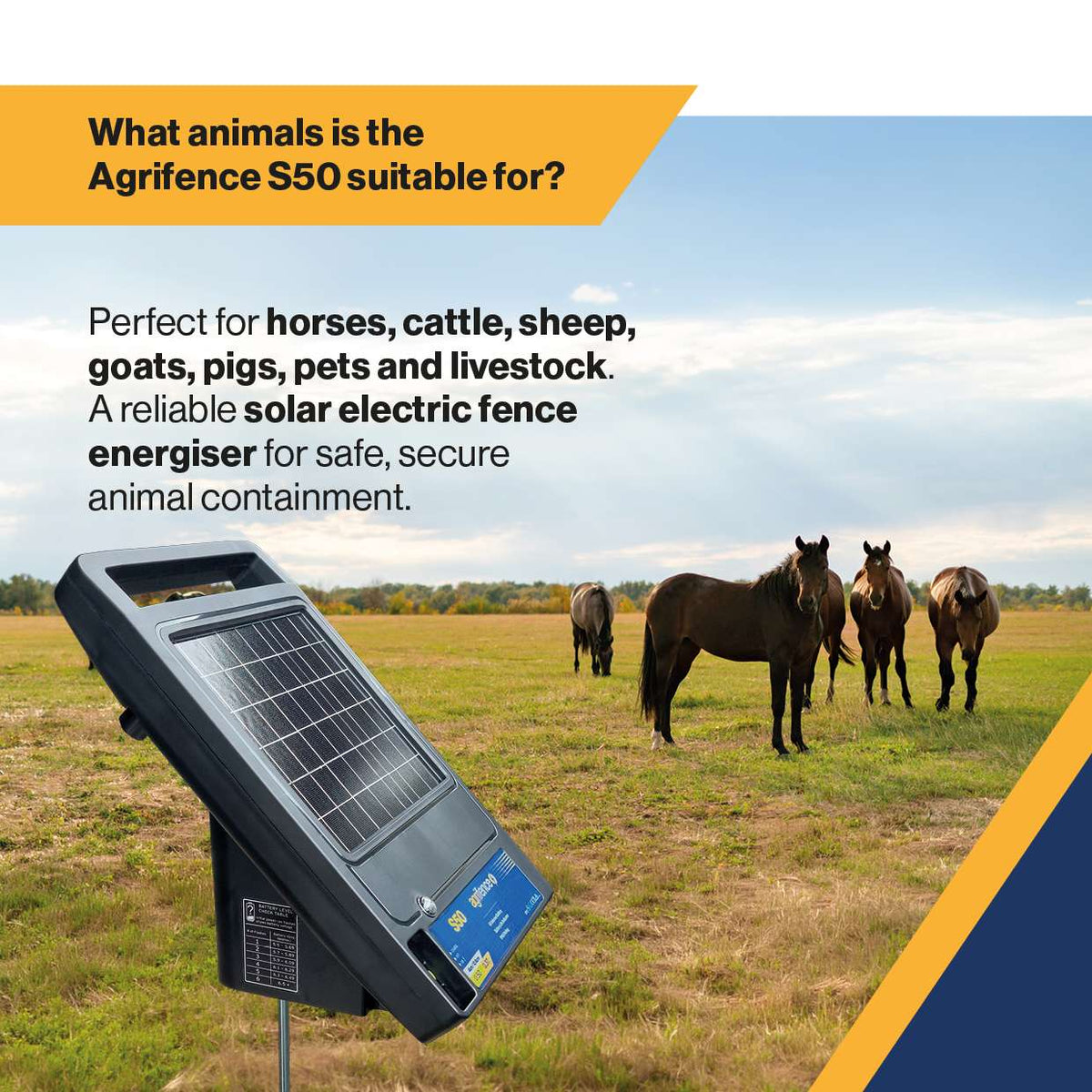 Agrifence S50 Solar Powered Energiser Kit 0.5J