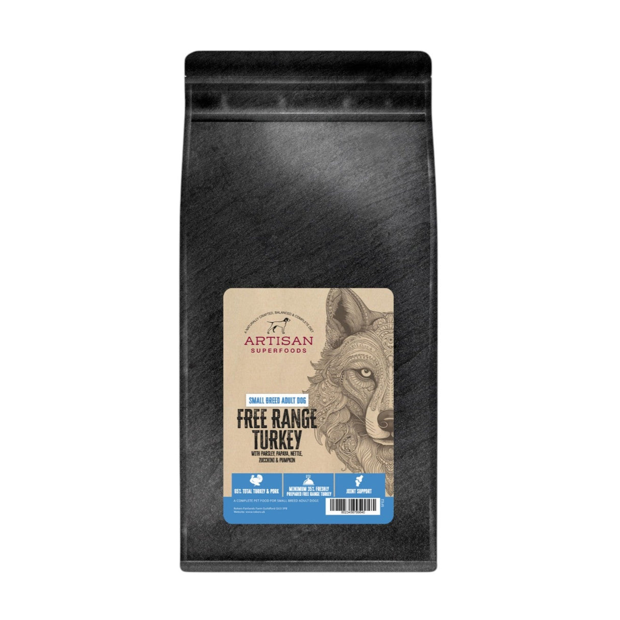 Artisan Superfood Turkey Small Breed Adult Dog Dry Food 2kg