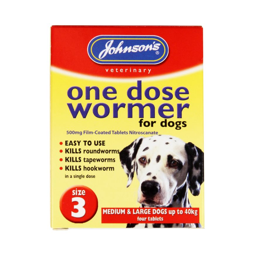 Johnsons One Dose Easy Wormer Size 3 (4 Tablets)