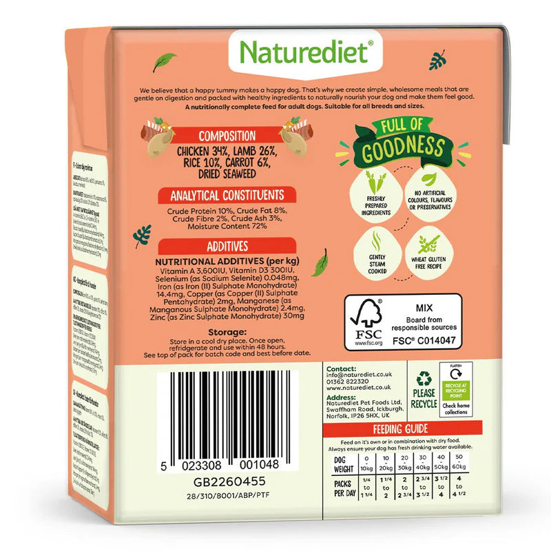 Nature Diet Dog - Chicken & Lamb 390g