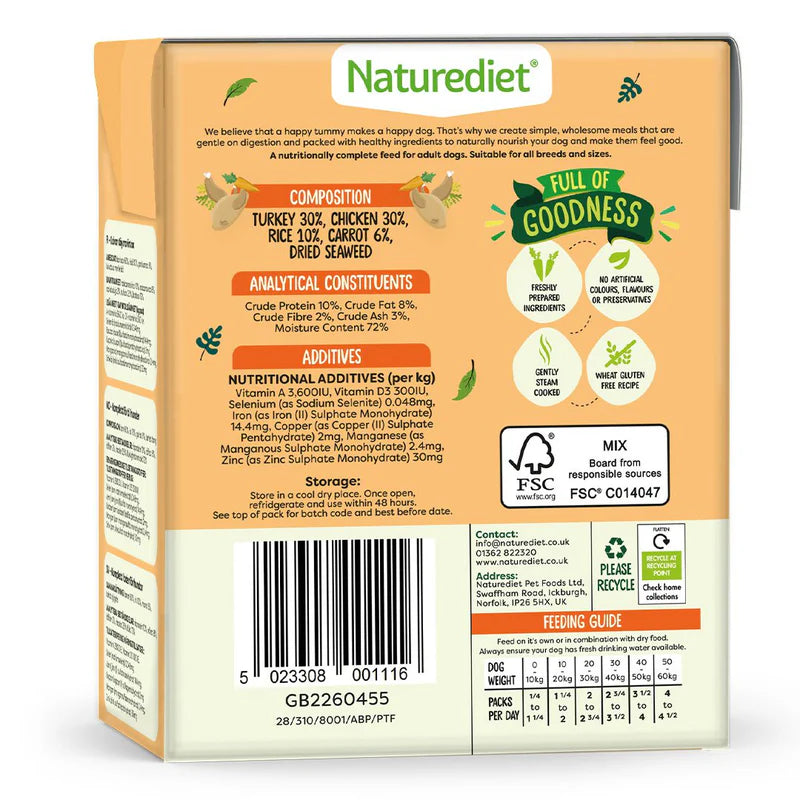Nature Diet Dog - Turkey & Chicken 390g