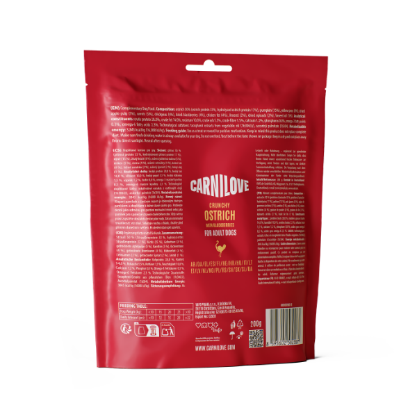 Carnilove Ostrich With Blackberries Crunchy Dog Treats 200g