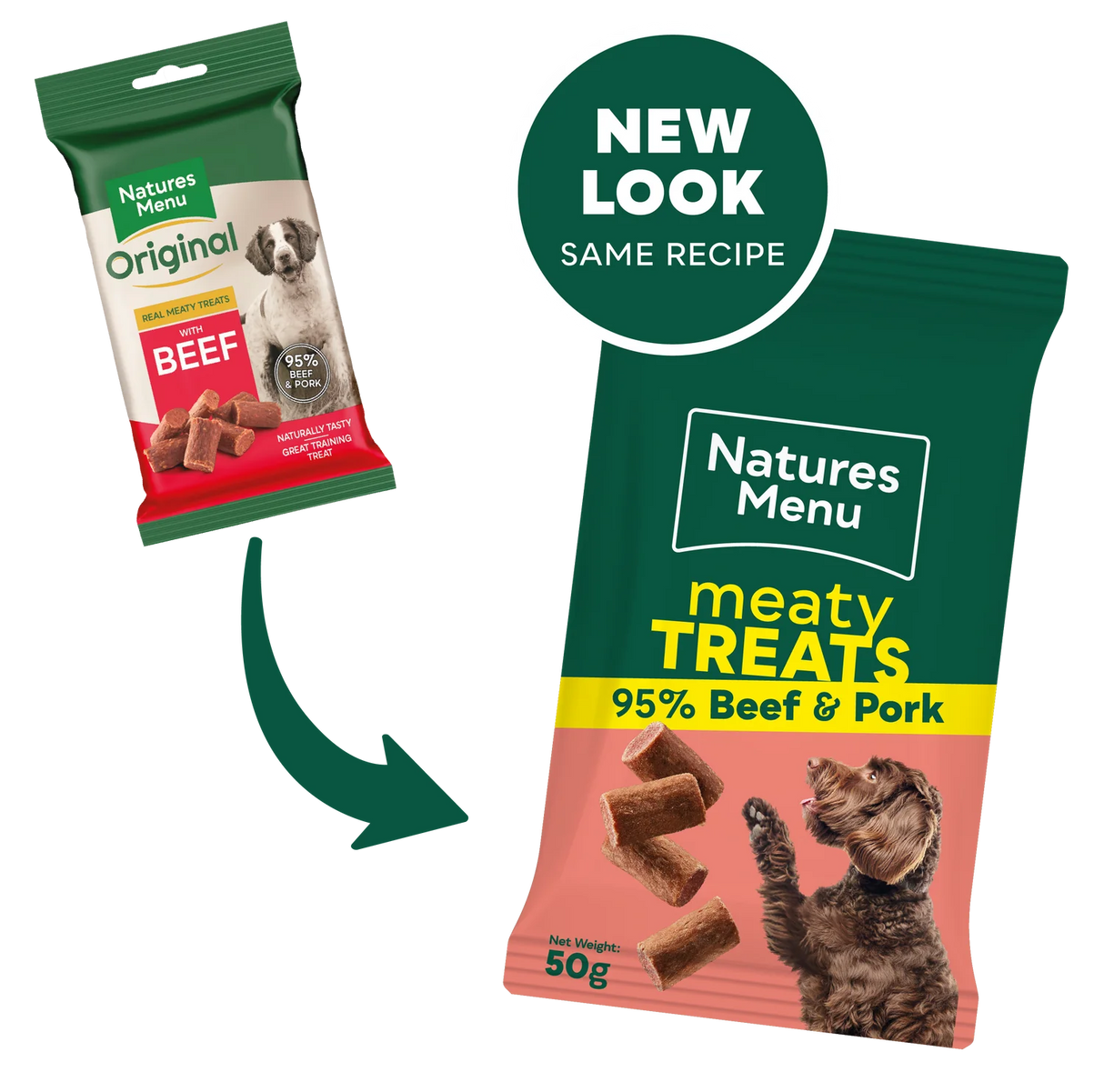 Natures Menu Dog - Meaty Treats Beef & Pork 50g
