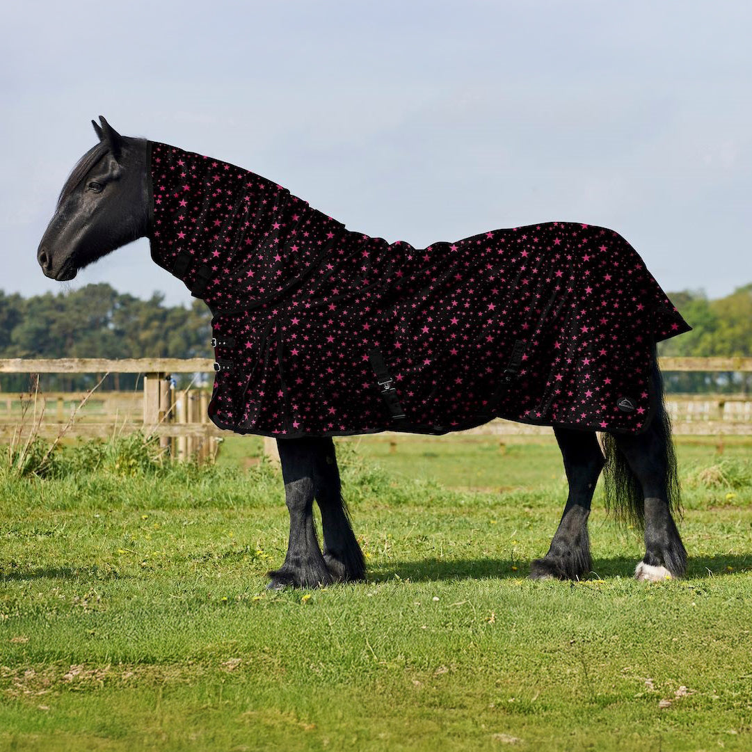 Burwood Limited Edition 100g Detachable Neck Turnout Rug Black Stars