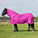 Burwood Limited Edition 50g Detachable Neck Turnout Rug Pink Stars