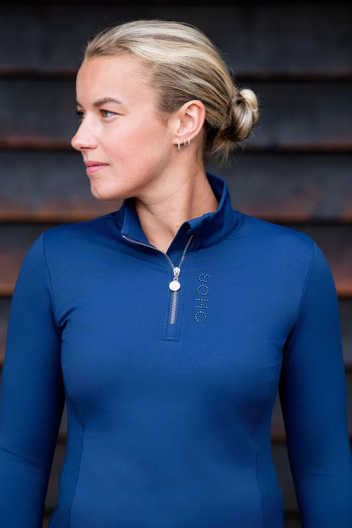 Soho Equestrian Long Sleeve Base Layer Midnight Navy Sparkle