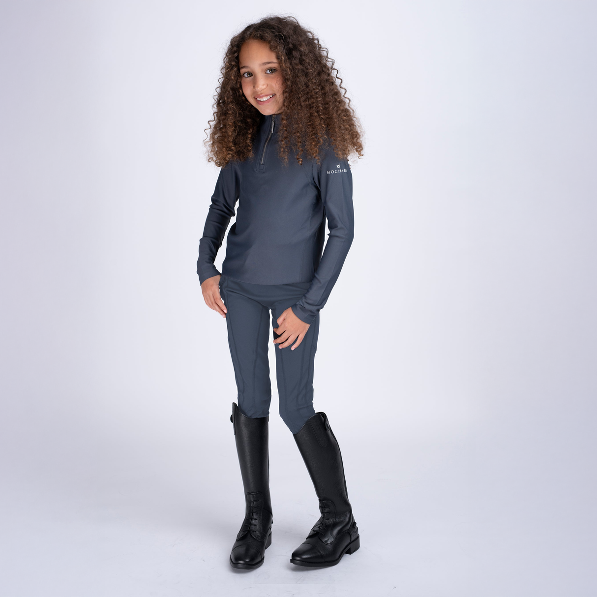 Mochara Young Rider Technical Base Layer Charcoal Recycled