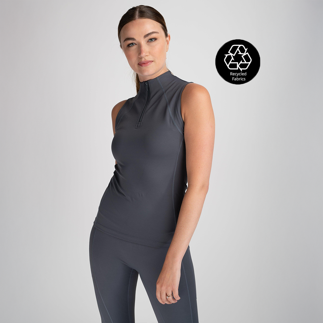 Mochara Sleeveless Base Layer Charcoal Recycled