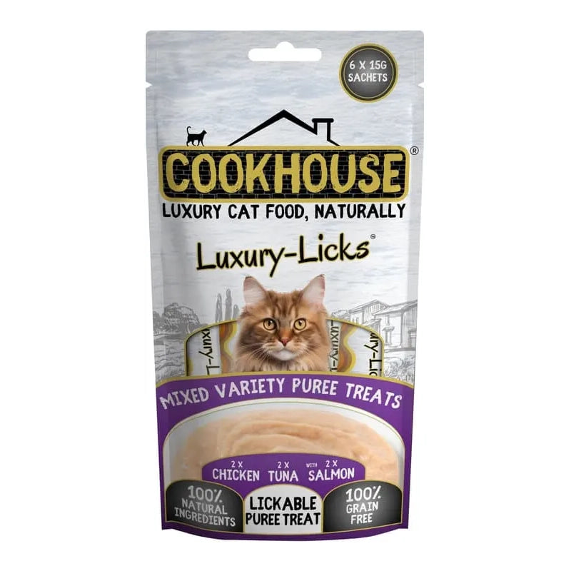 Cookhouse Cat Licks Puree Mixed 6x15g (90g)