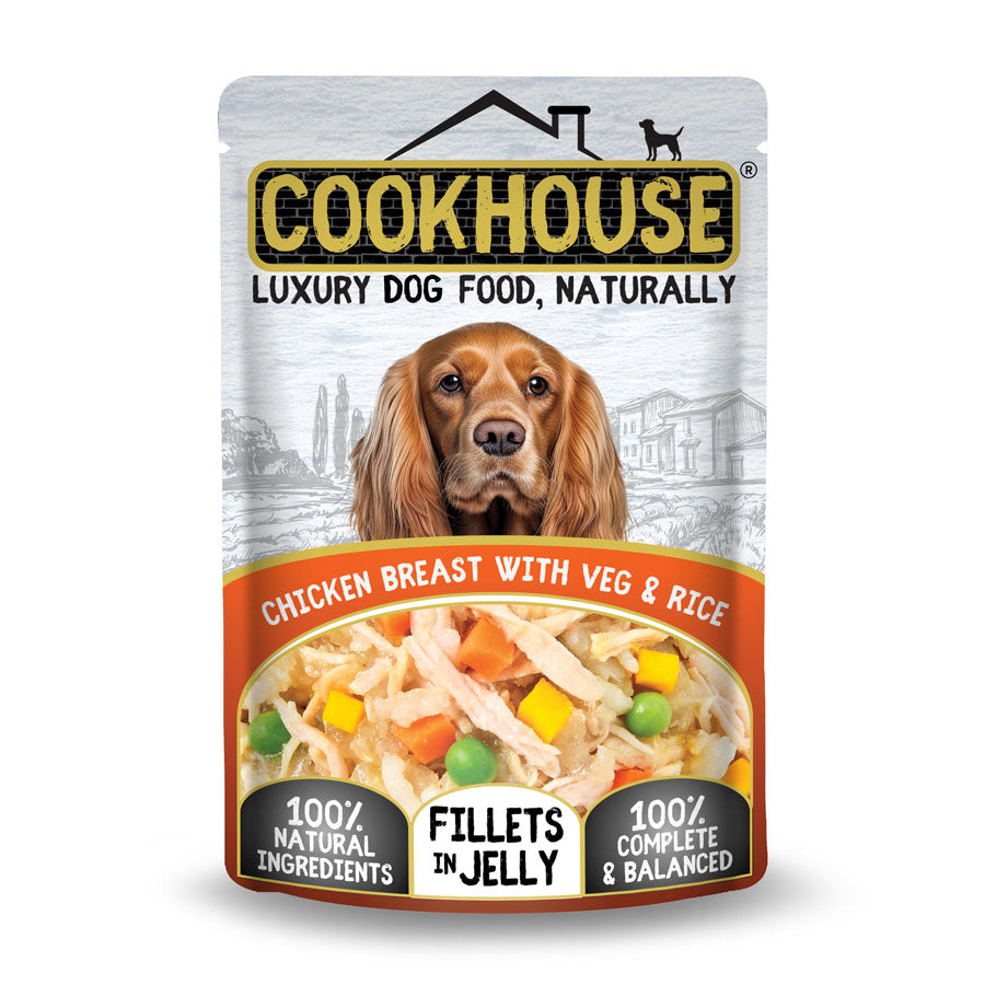 Cookhouse Dog Pouch Chicken, Veg & Rice In Jelly 100g