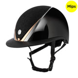 EQx by Charles Owen Hyda Mips Riding Helmet Wide Peak Black Gloss / Rose Gold Sparkly