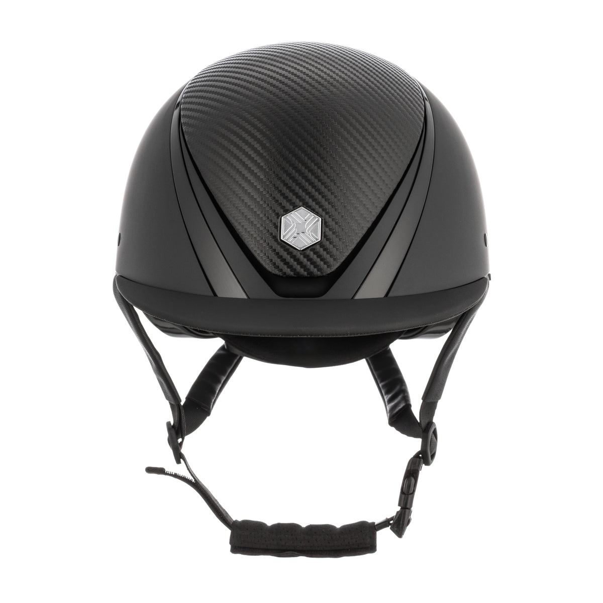 EQx by Charles Owen Hyda Mips Riding Helmet Standard Peak Black Matte / Black Gloss Carbon