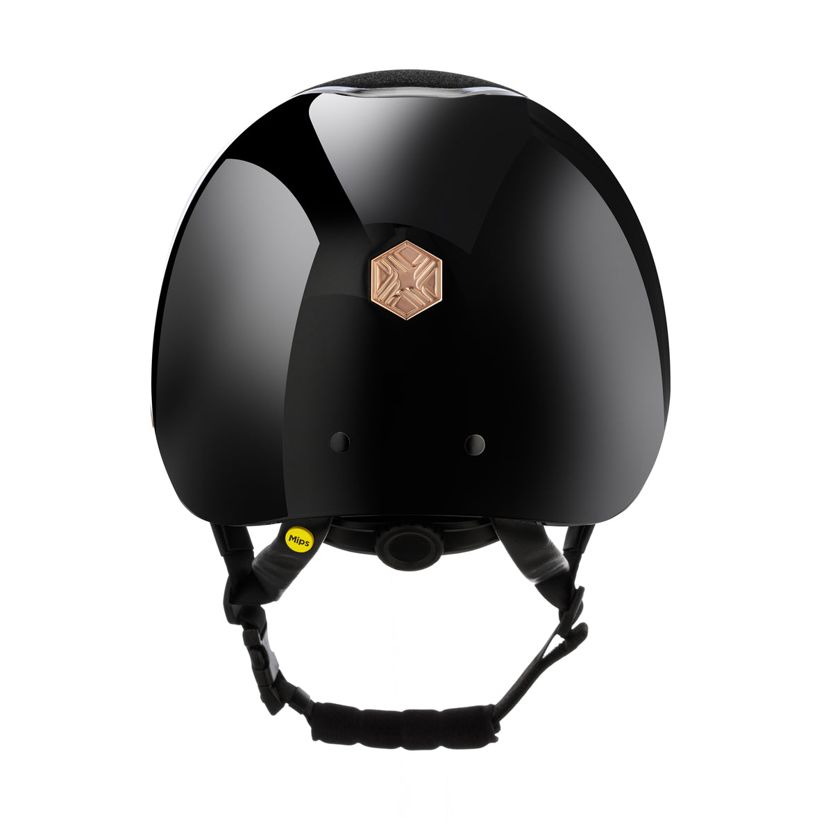 EQx by Charles Owen Hyda Mips Riding Helmet Wide Peak Black Gloss / Rose Gold Sparkly