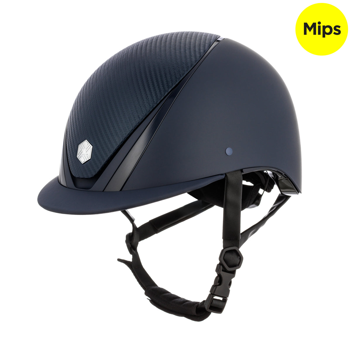 EQx by Charles Owen Hyda Mips Riding Helmet Standard Peak Navy Matte / Navy Gloss Carbon