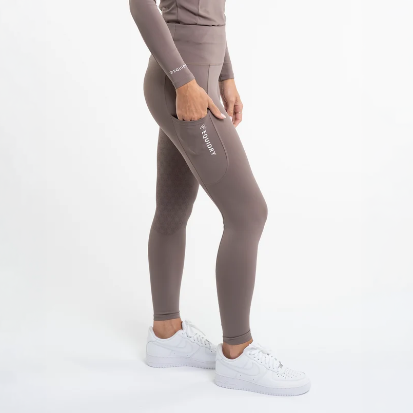 EQUIDRY Women's Water Repellent FG Leggings Mocha / White