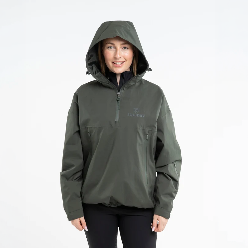 EQUIDRY Women's Waterproof Storm Smock Black Forest Green