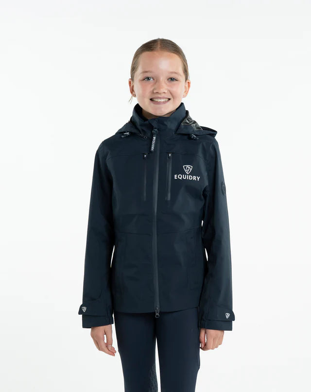 EQUIDRY Girl's Varsha Waterproof Riding Jacket Navy