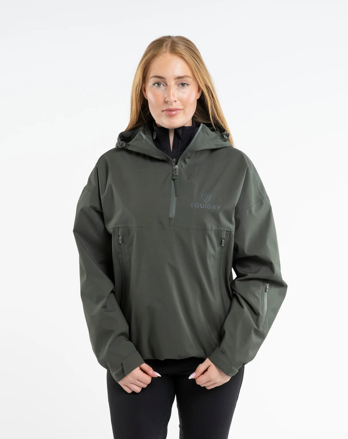EQUIDRY Women's Waterproof Storm Smock Black Forest Green