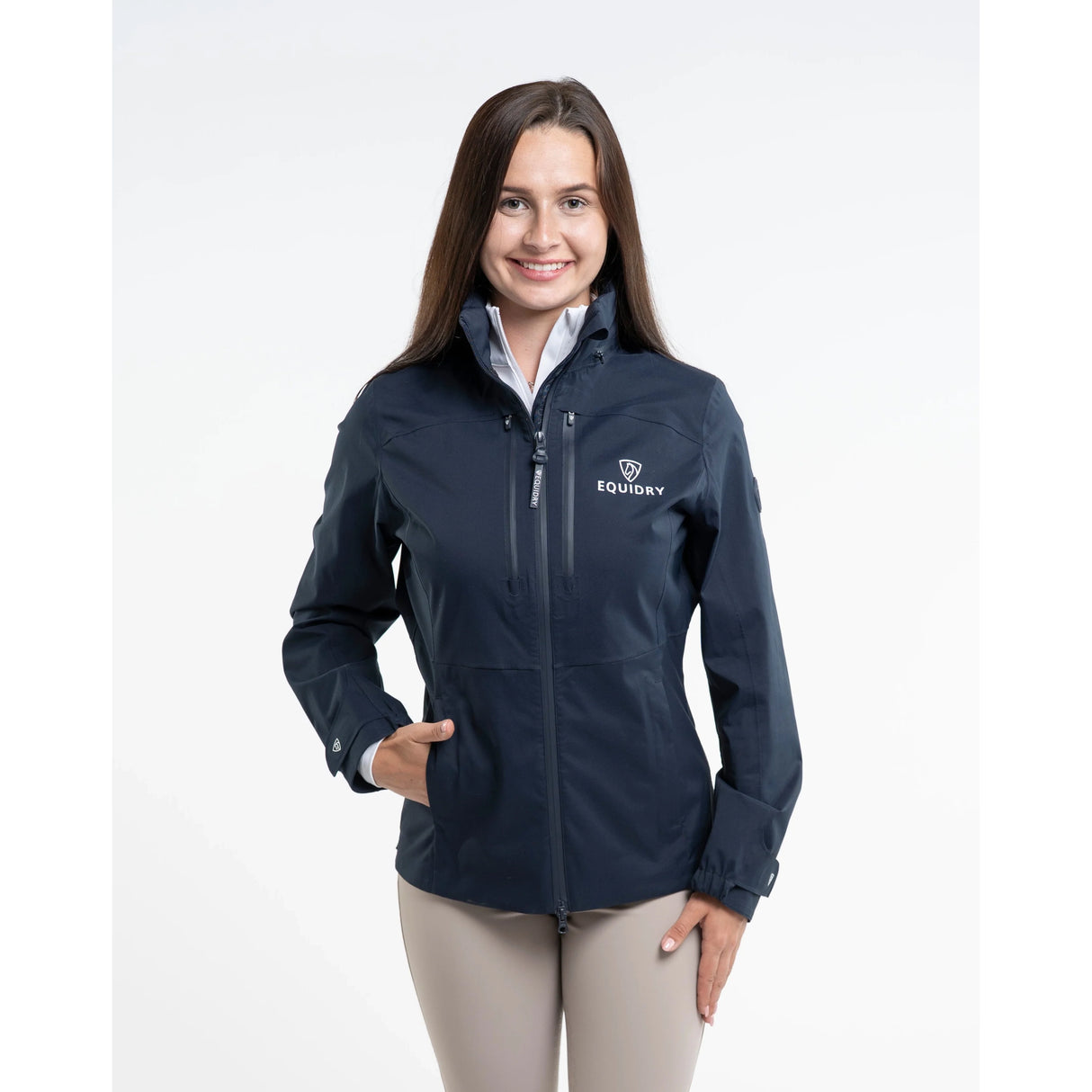 EQUIDRY Women's Varsha Waterproof Riding Jacket Navy