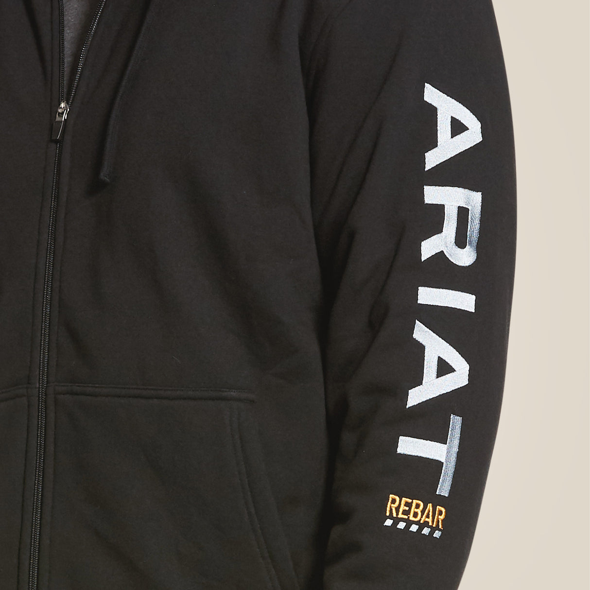Ariat Mens Rebar All-Weather Full Zip Hood Black