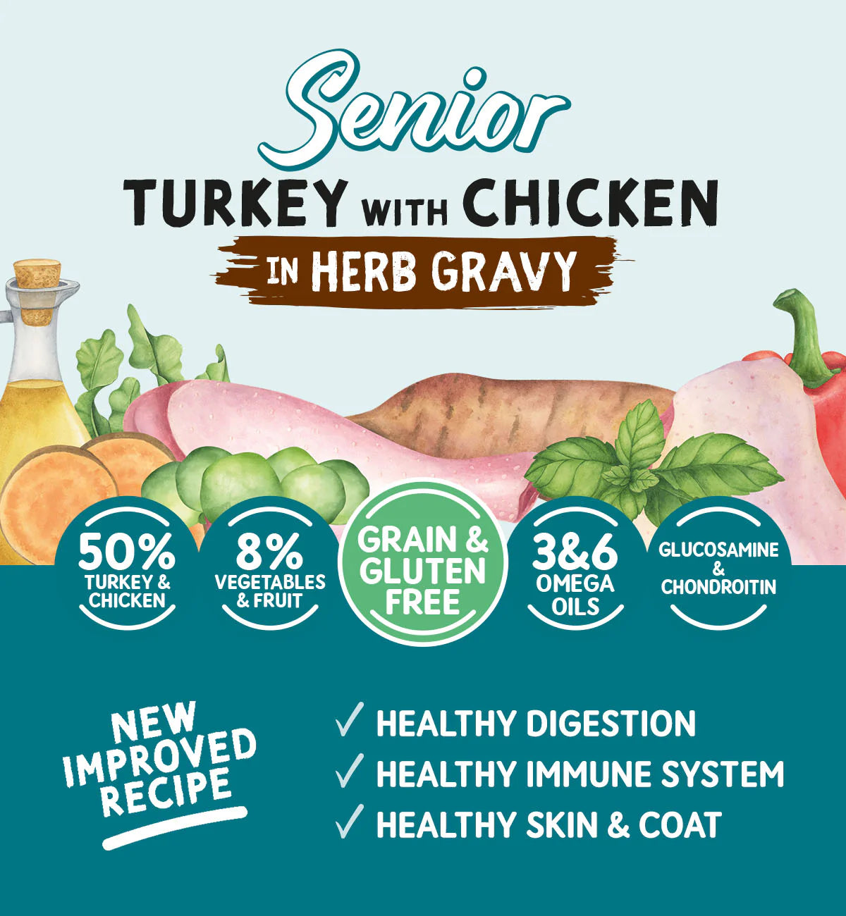 Naturo Dog - Senior Grain & Gluten Free Dog Can Turkey With Chicken In Gravy 390g