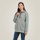Ariat Womens Rebar Workman Graphic Hood Heather Grey