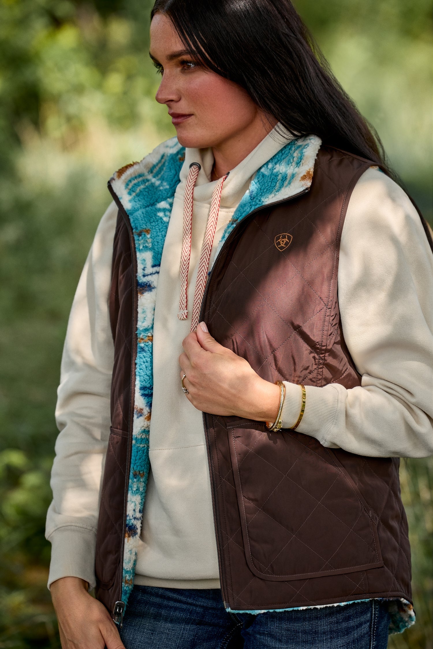 Ariat Womens Dilon Insulated Reversible Vest Mole