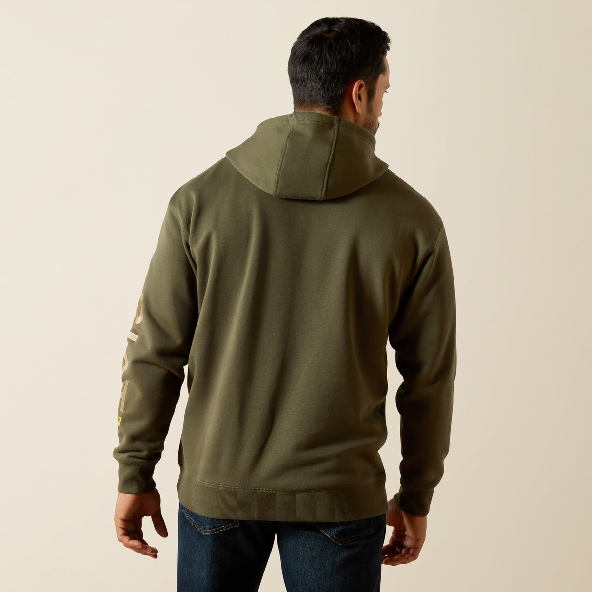 Ariat Mens Rebar Workman Graphic Hood Grape Leaf / Dried Herb