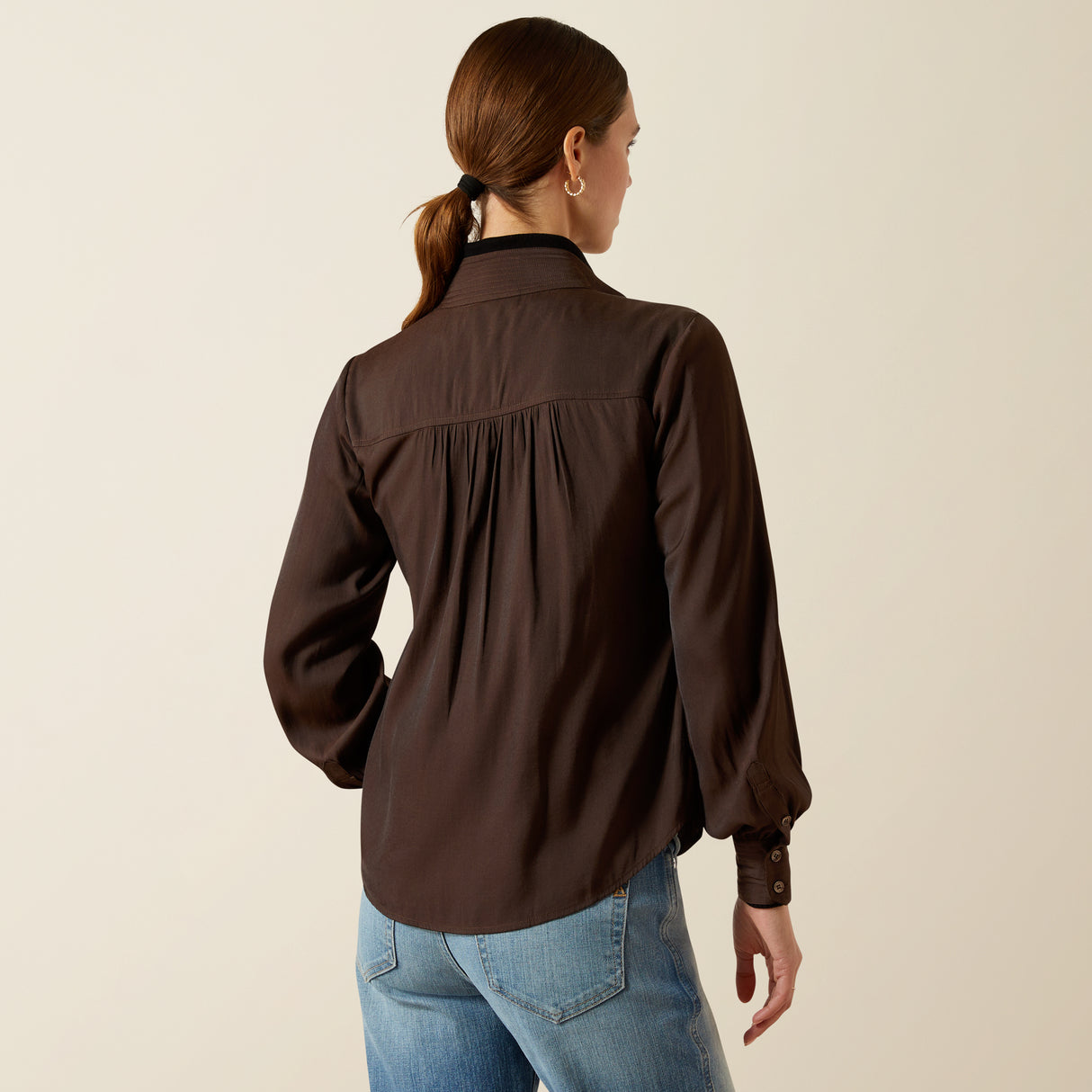 Ariat Womens Kildwick LS Blouse Coffee Bean
