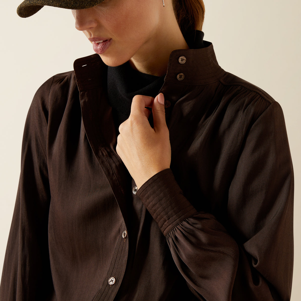 Ariat Womens Kildwick LS Blouse Coffee Bean